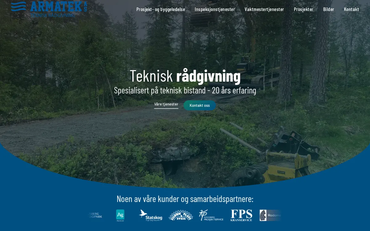 Skjermbilde av forsiden i alternativ 1